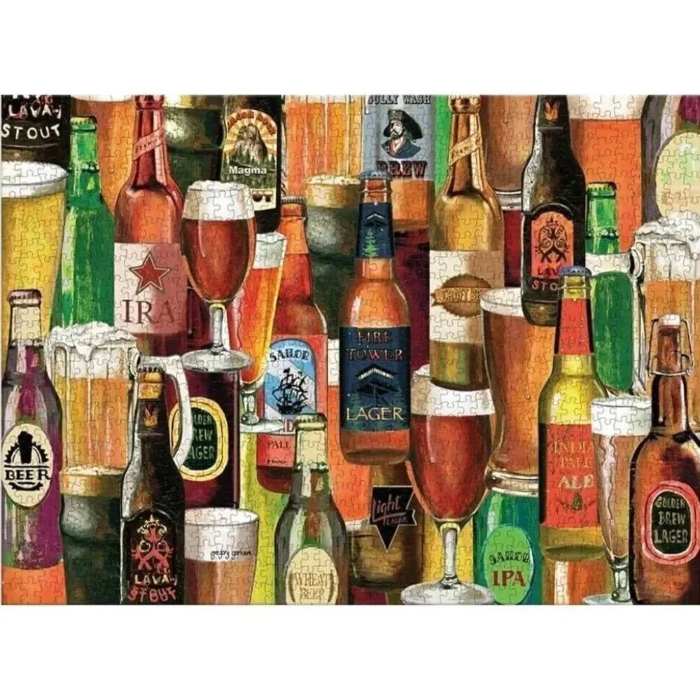 Lang, Crafted Brews 1000 Piece Puzzle by Gregory Gorham, Linen Embossed, NEW